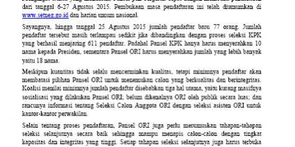 MP3-Pansel ORI Harus Memperpanjang Waktu Pendaftaran