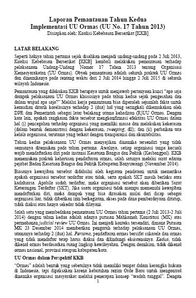 Laporan RUU Ormas