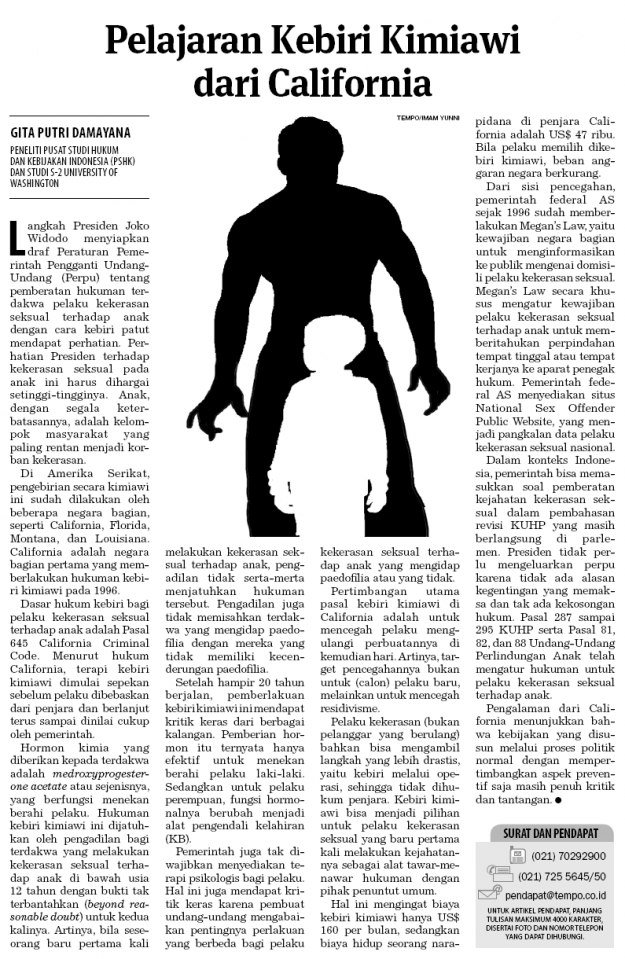 GPD pelajaran kebiri tempo