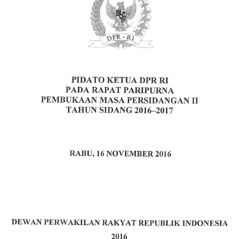 Pidato Ketua DPR Sidang II-2016-cov