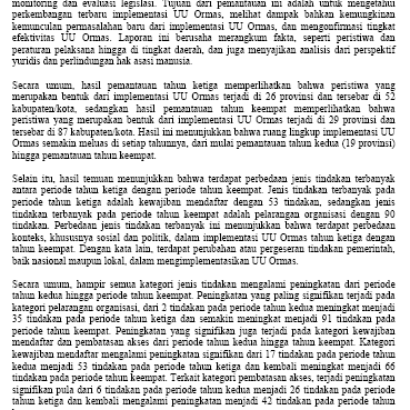 Ringkasan Eksekutif Monev RUU Ormas