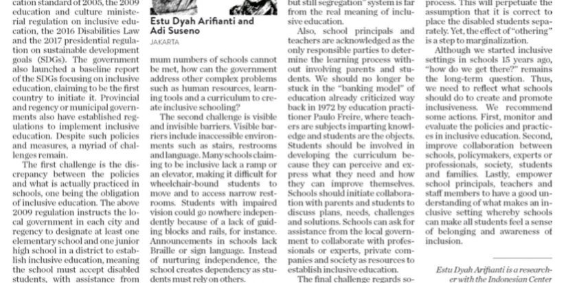 Achieving inclusion in schools