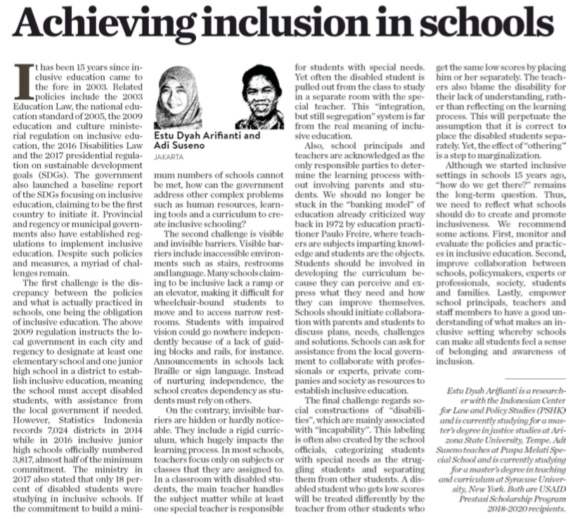 Achieving inclusion in schools