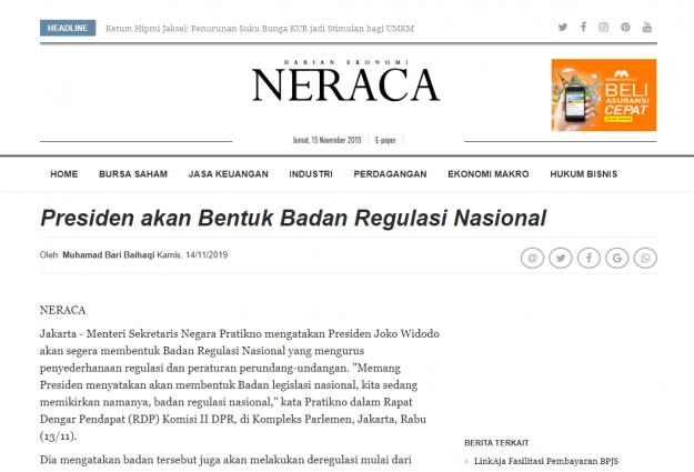neraca-Presiden akan bentuk BRN
